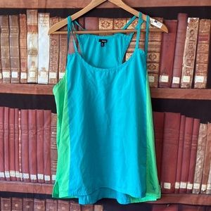 Hurley Womens Olympia‎ Cami Fashion Tank Top Large Aqua neon green